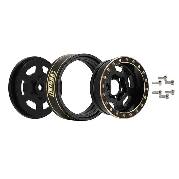 Injora 1.0 Plus 6-Spoke Brass Beadlock Wheels 43G/Pcs Offset -3.75Mm For 1/18 1/24 Rc Crawler (4) (W1103) 2