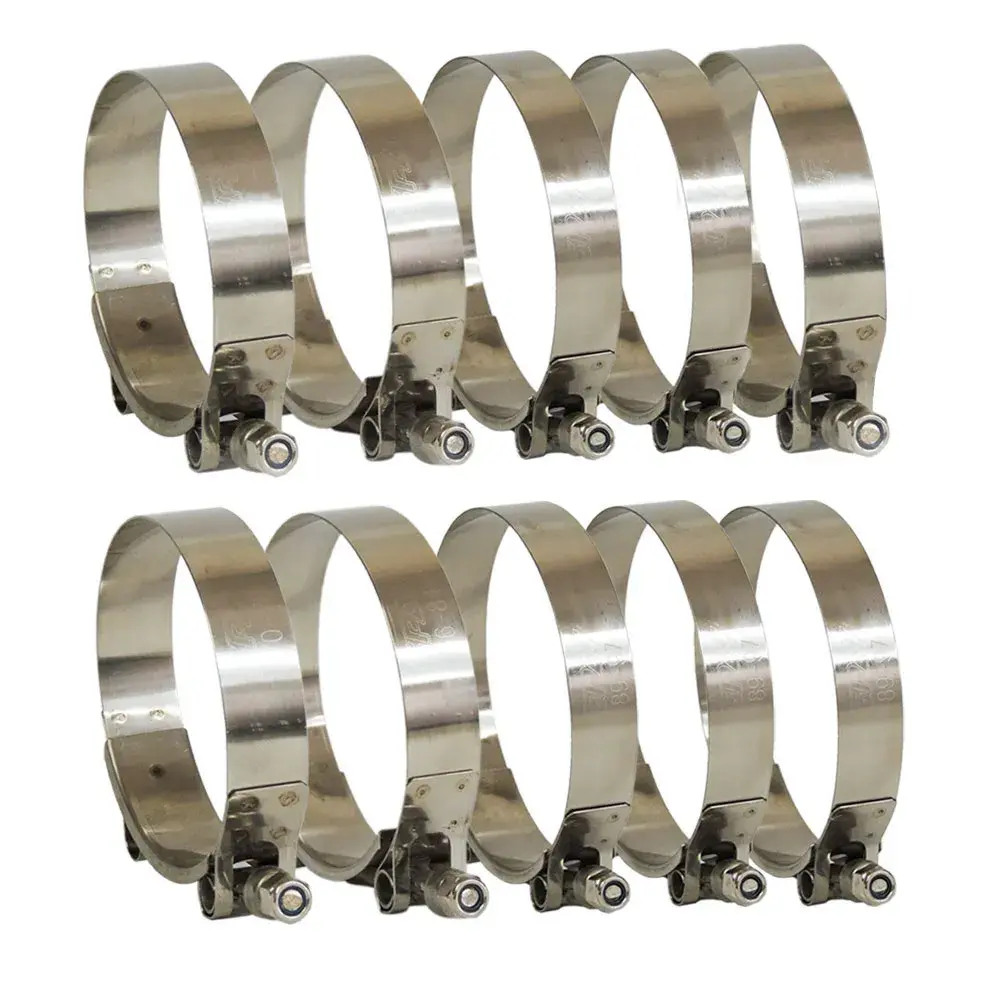 T-Bolt Hose Clamp 2 3/4" (2,992" To 3,307") Stainless Steel - 100 Units 1