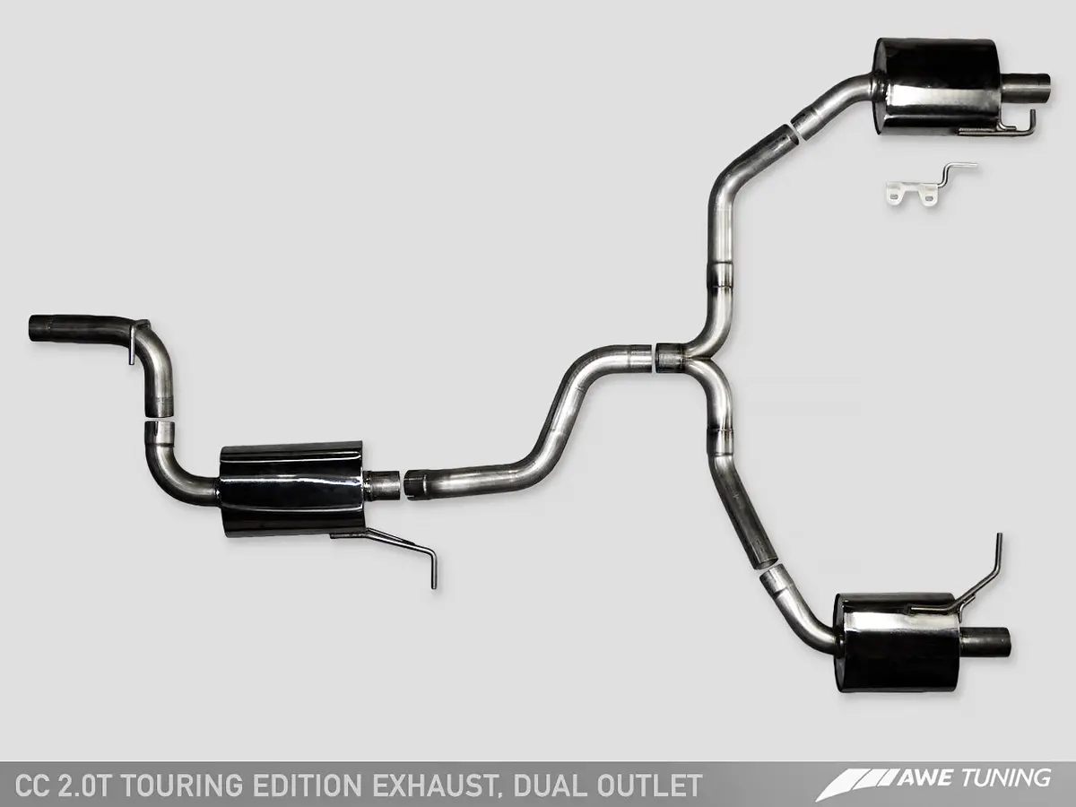 Awe Touring Edition Exhaust For Vw Cc 2.0T - Dual Outlet - Chrome Silver Tips 1