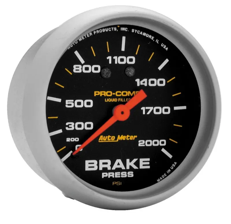 2-5/8" Brake Pressure, 0-2000 Psi, Mechanical, Liquid Filled, Pro-Comp 1