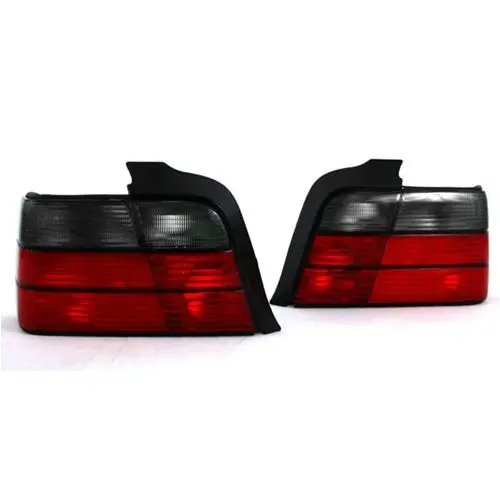 Bmw E36 4-Door Taillights (Red/Smoke Faceted) 1