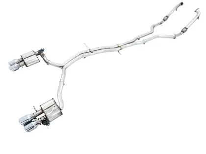 Awe Switchpath™ Exhaust (Non-Resonated) For Audi B9 S4 - Chrome Silver Tips 1