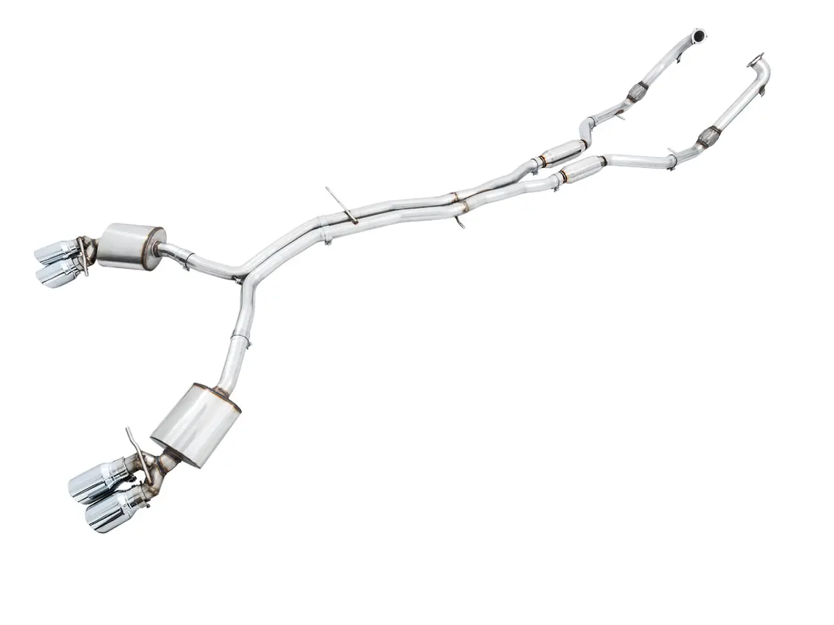 Awe Touring Edition Exhaust For Audi B9 S5 Coupe - Chrome Silver 102Mm Tips 1
