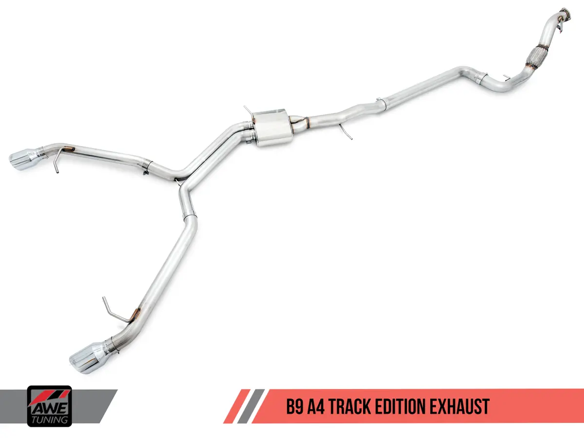 Awe Track Edition Exhaust For B9 A4, Dual Outlet - Diamond Black Tips (Includes Dp) 2