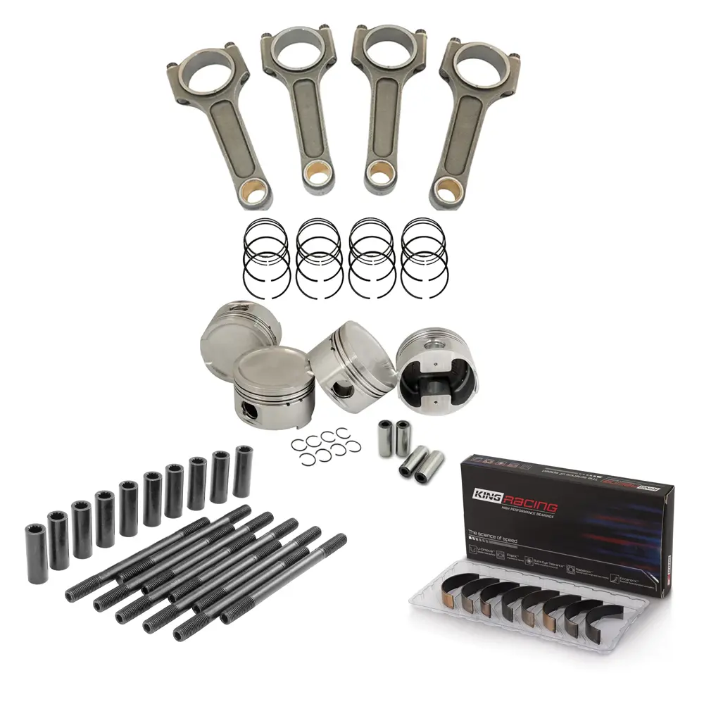 Spa Turbo Forged Piston And Connecting Rod Kit For Vw/Audi 1.8 20V (83Mm) 1000Hp + Forged Head Studs + King Engine Bearings 1