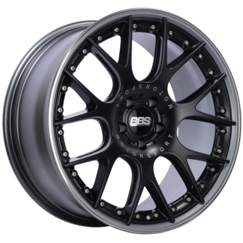 Bbs Ch-Rii 20X8.5 5X112 Et42 Satin Black Center Platinum Lip Ss Rim Prot Wheel -82Mm Pfs/Clip Req 1