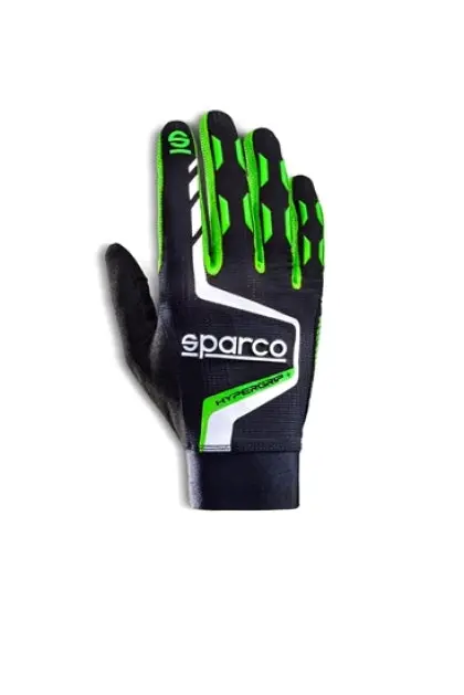 Sparco Competition Gloves Hypergrip+ - Black/Green - Size 12 (X-Large) 1