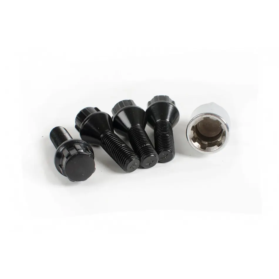 Wheel Lock Kit 12Mm - Cone Seat (Black) 1