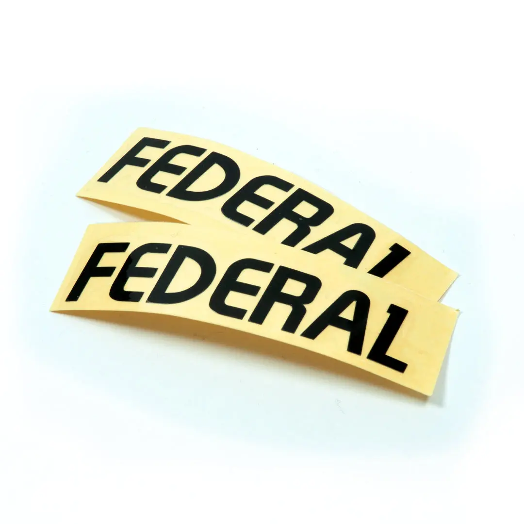 Federal Die Cut Logo Stickers - Black 84X18mm (Pair) 1