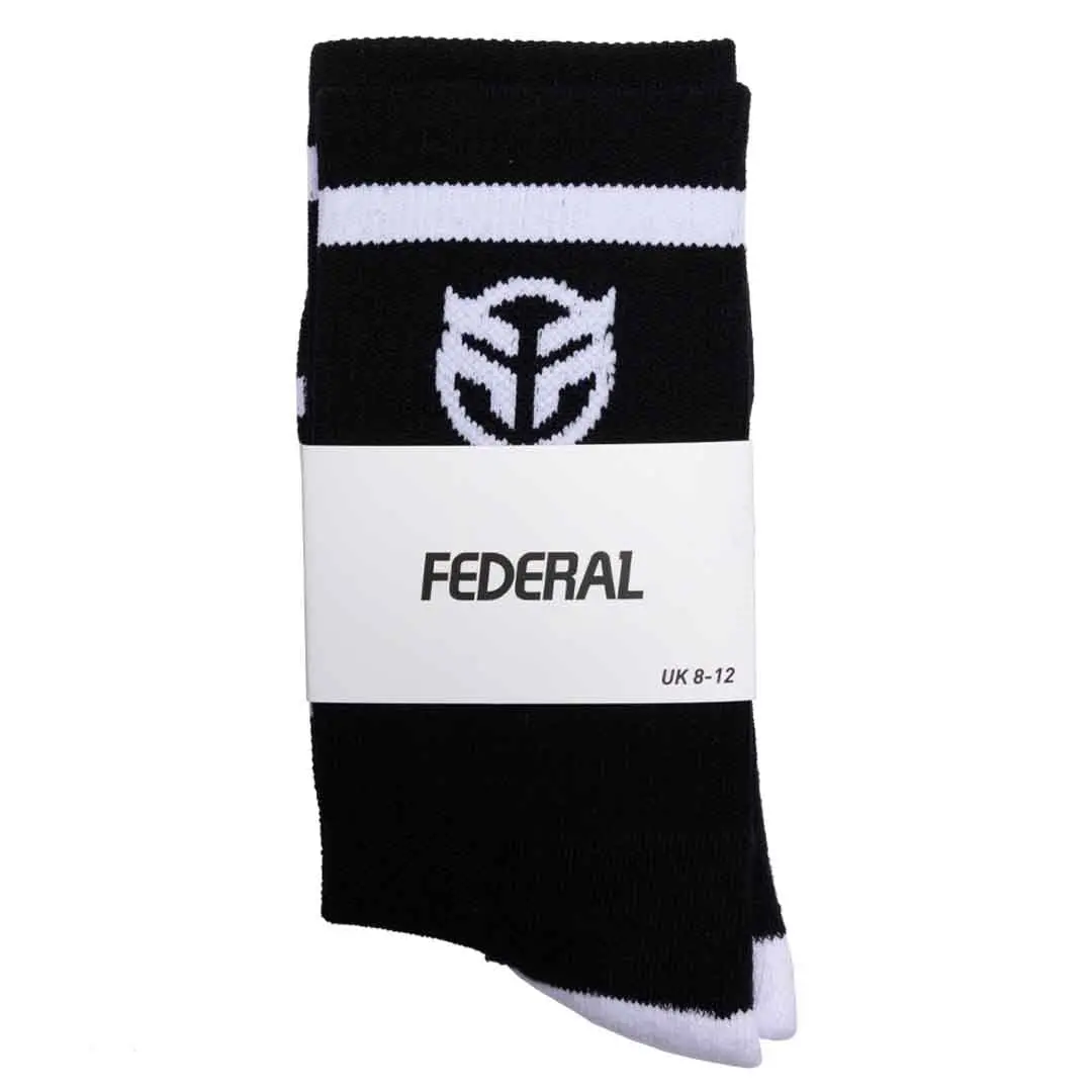 Federal Logo Socks - Black Uk 8-12 2