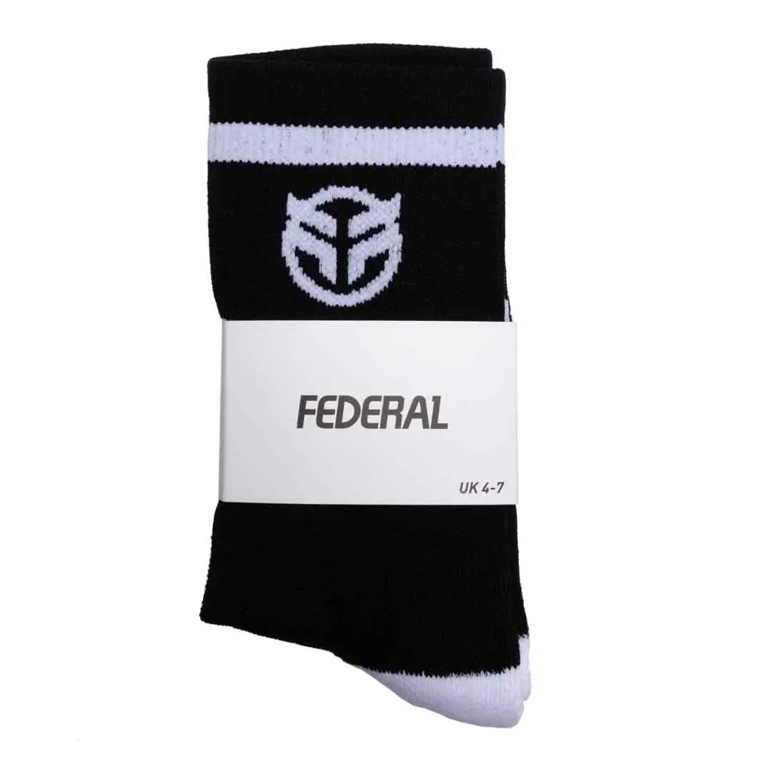 Federal Youth Logo Socks - Black Uk 4-7 1