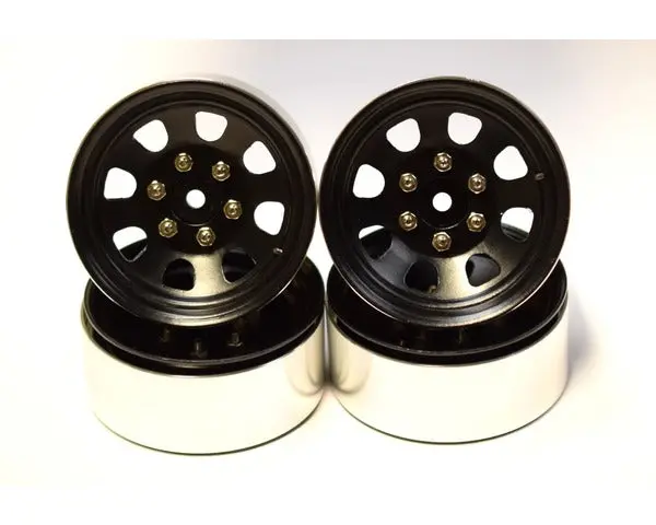 Hot Racing Black Steel 1.9 Beadlock 6-Lug Wagon Wheels 12Mm(4)   Discontinue 1
