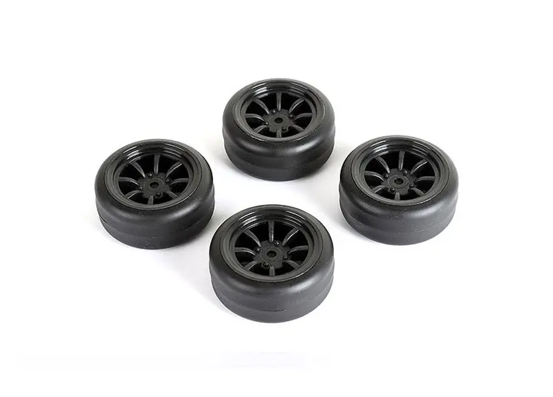 Louise Drift Tires + Wheels 8 Spoke Black +1Mm (4Pcs), Fits Lmx 1