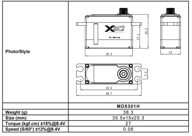 Frsky Xact Mini Coreless Series Md5301h High-Voltage Servo 2