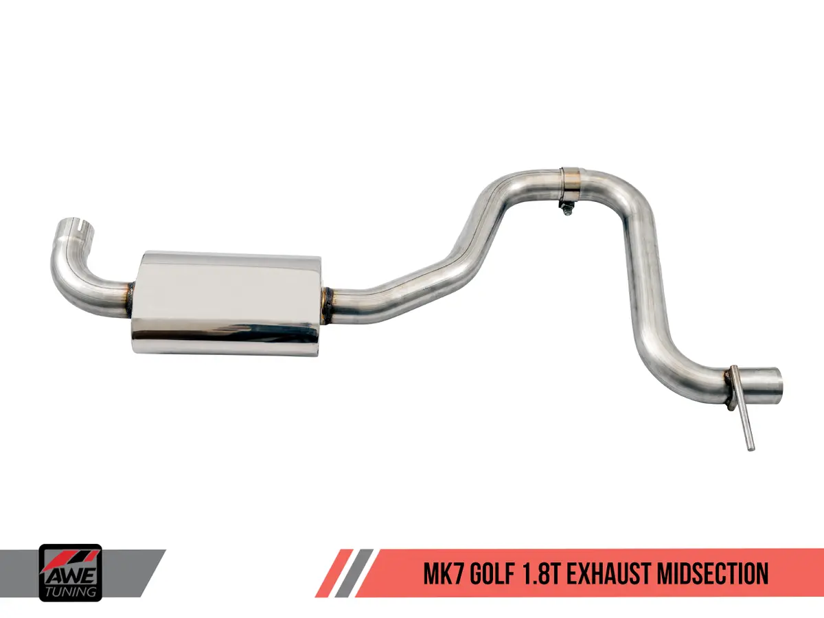 Awe Touring Edition Exhaust For Vw Mk7 Golf 1.8T - Chrome Silver Tips (90Mm) 1