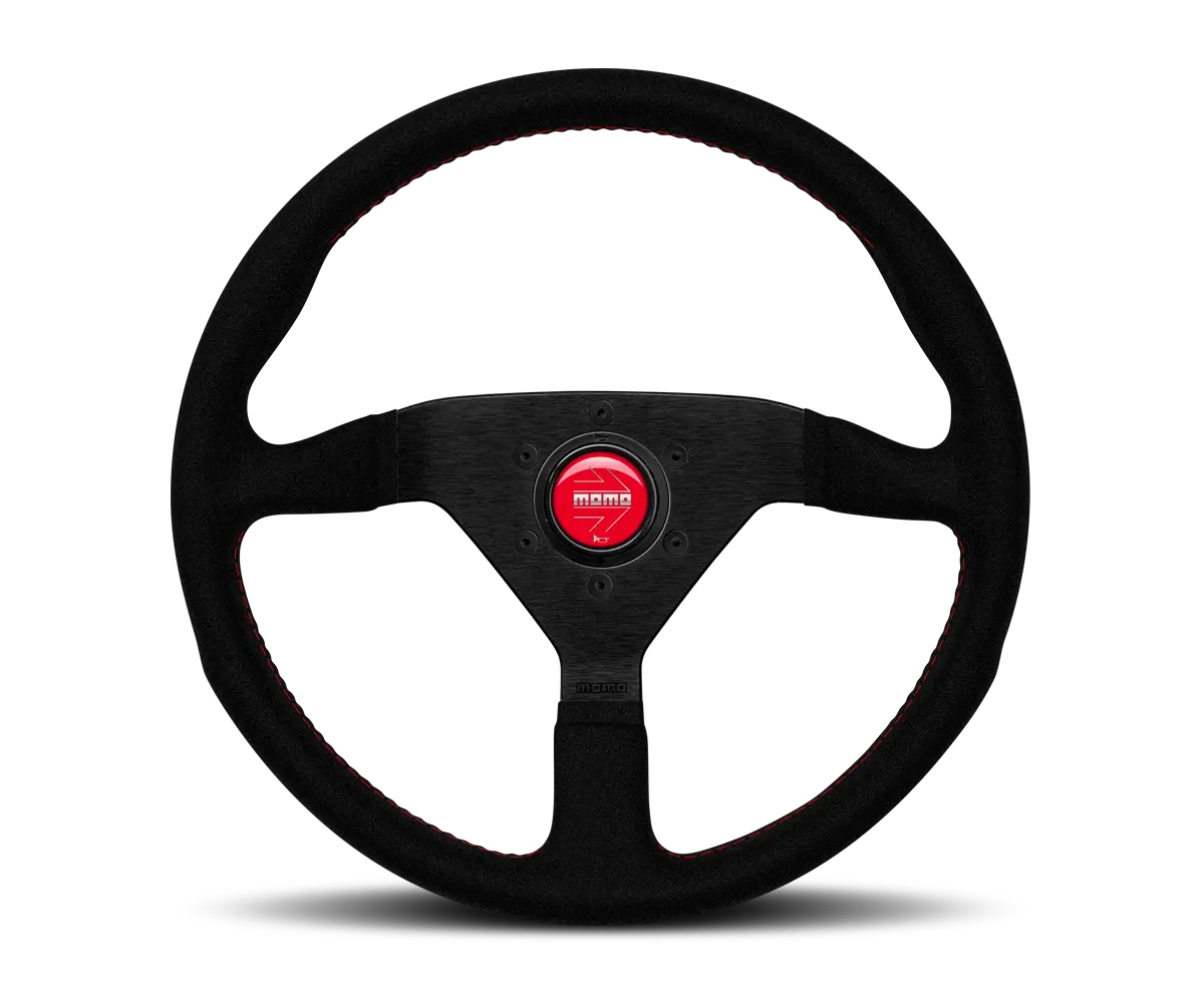 Momo Montecarlo Steering Wheel - 350Mm/Alcantara/Red Stitch *Open Box* 1