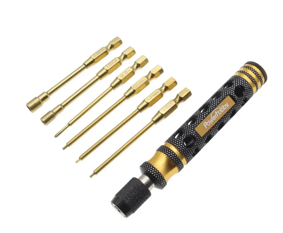 Power Hobby Tool Kit 6 In 1 Screwdriver Quick Change Allen Key Hexagon Screwdrivers 1