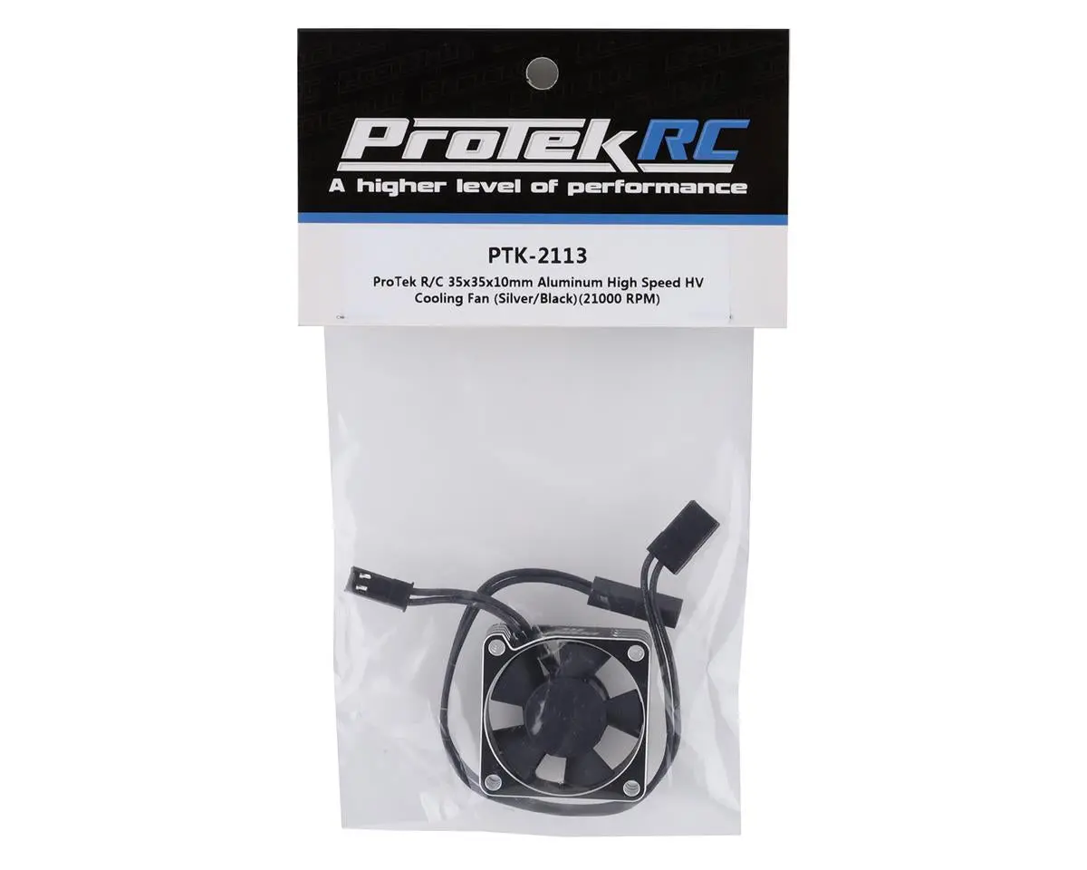 Protek Rc 35X35x10mm Aluminum High Speed Hv Cooling Fan (Silver/Black) 1