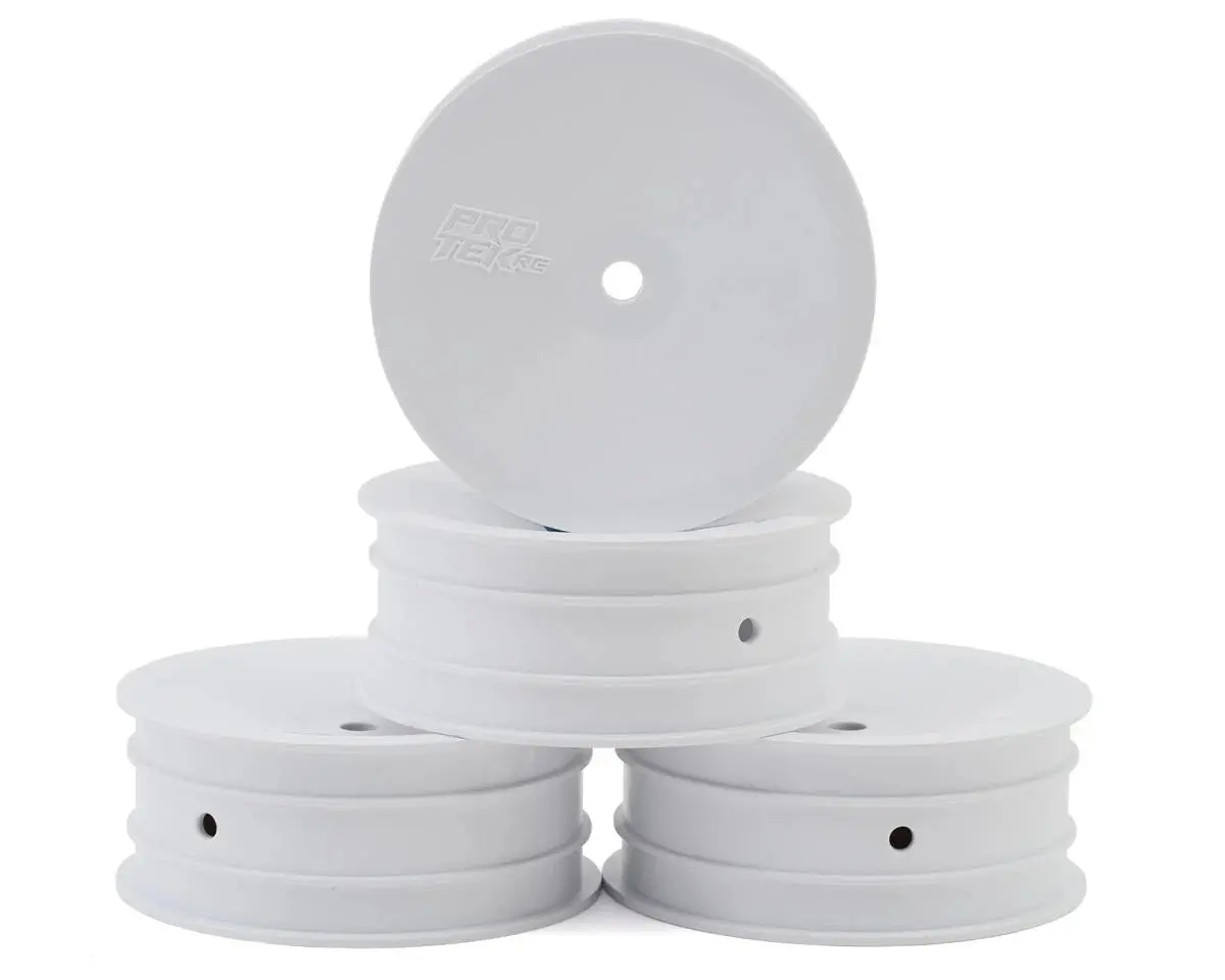Protek Rc 2.2" Concave Front 2Wd 1/10 Buggy Wheels (White) (4) (12Mm Hex) 1
