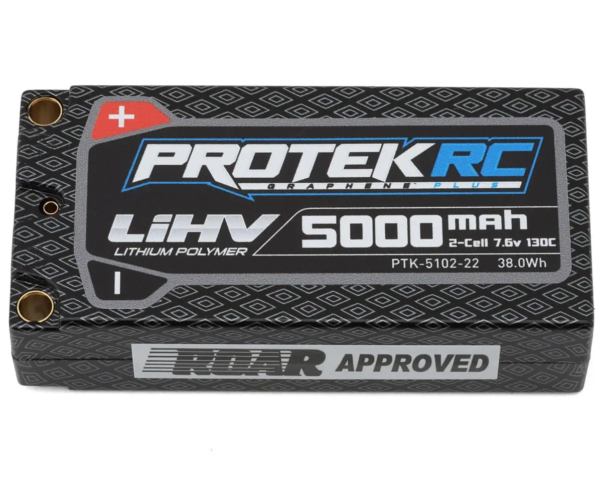 Protek Rc 2S 130C Low Ir Si-Graphene + Hv Shorty Lipo Battery (7.6V/5000Mah) W/5Mm Connectors 1