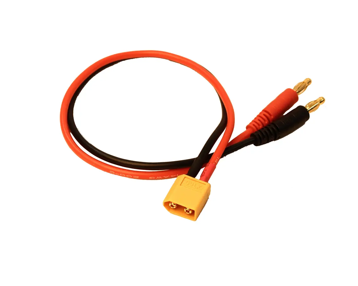 Charge Adapter: Male Xt60 To Male 4Mm Bullets-300Mm Wire 1