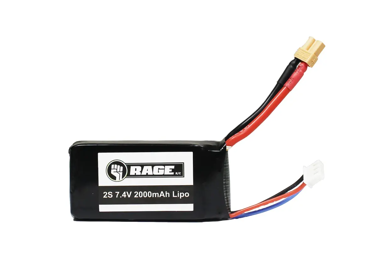 Rage Rc 2S 7.4V 2000Mah Lipo Battery With Xt30 Connector 1