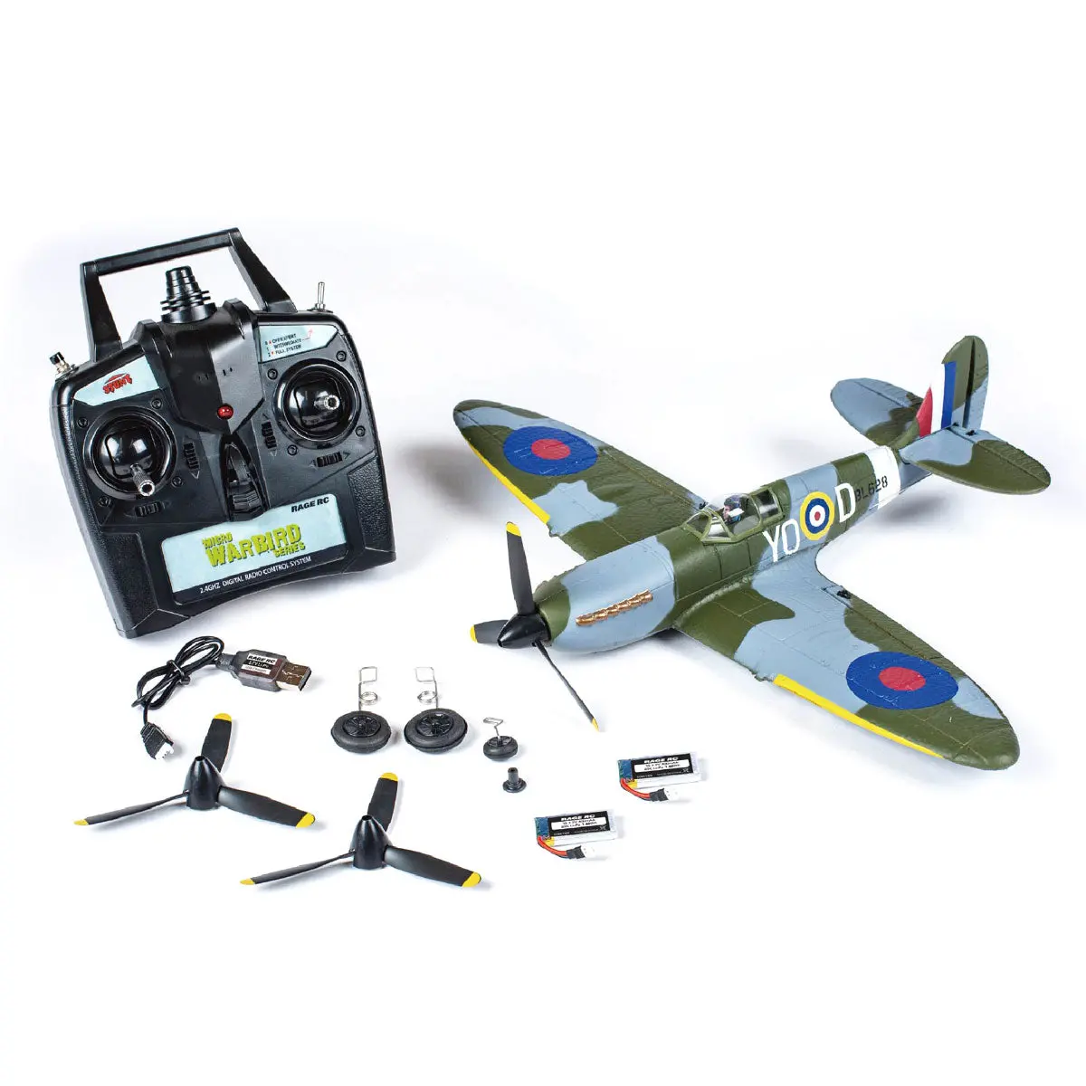 Supermarine Spitfire Micro Rtf Airplane With Pass (Pilot Assist Stability Software) System 1