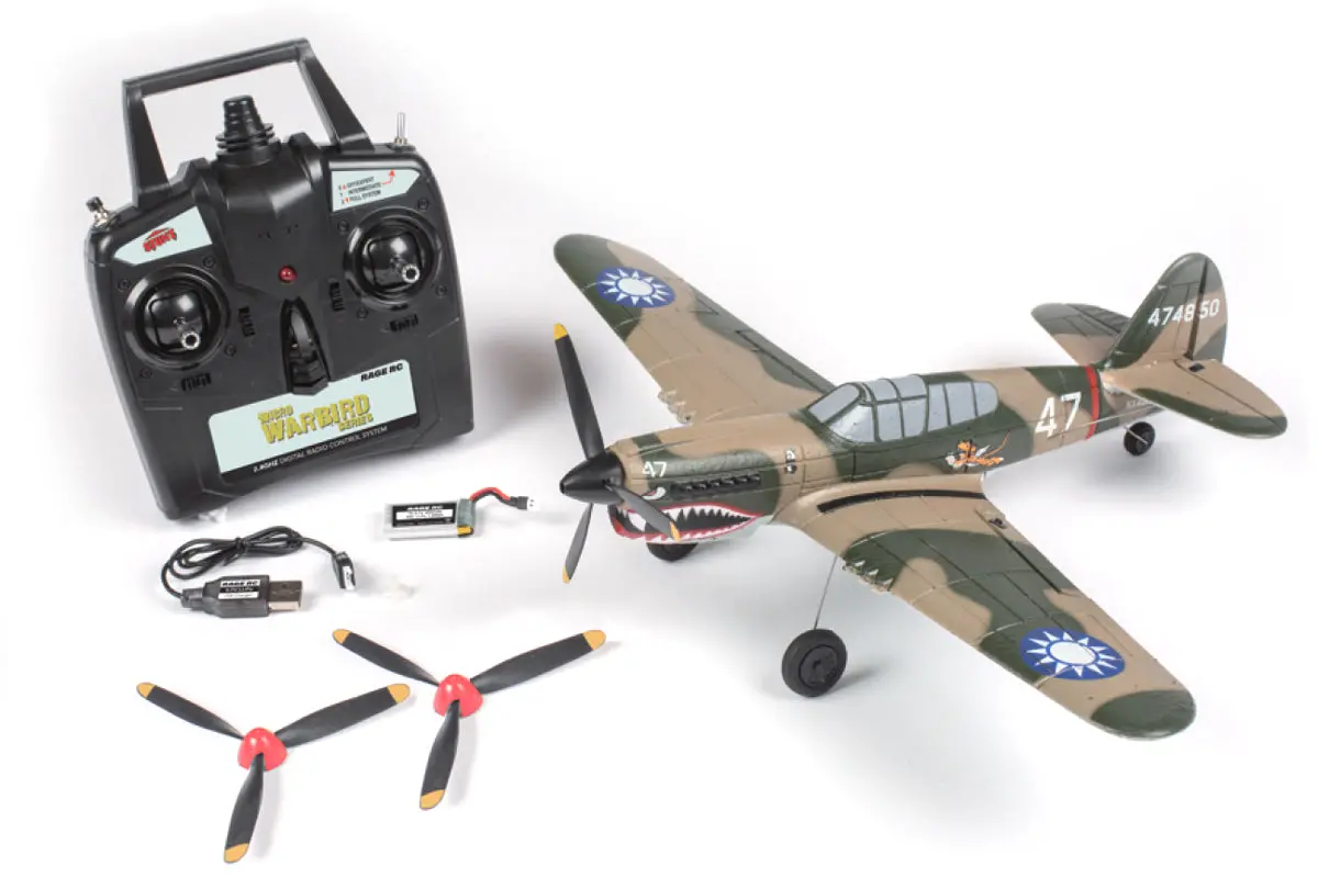 Curtiss P-40 Warhawk Micro Rtf Airplane W/Pass System 1