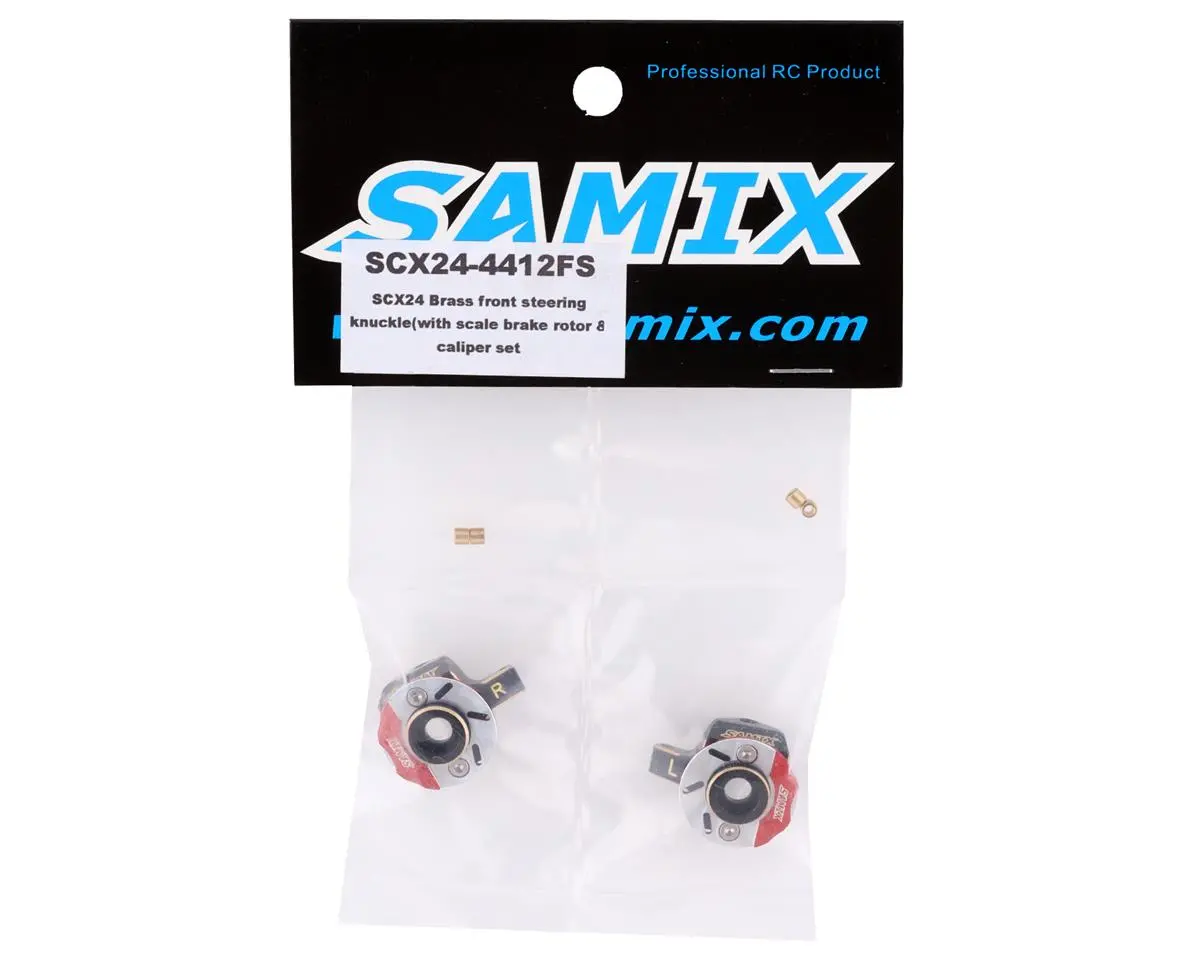 Samix Scx24 Brass Heavy Steering Knuckle Setw/Brake Rotor 1