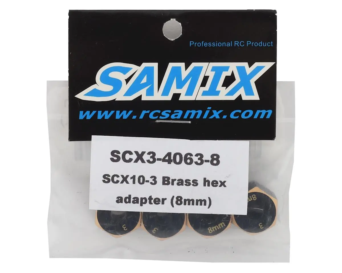 Samix Scx10 Iii Brass 12Mm Hex Adapter (4) (8Mm) 2