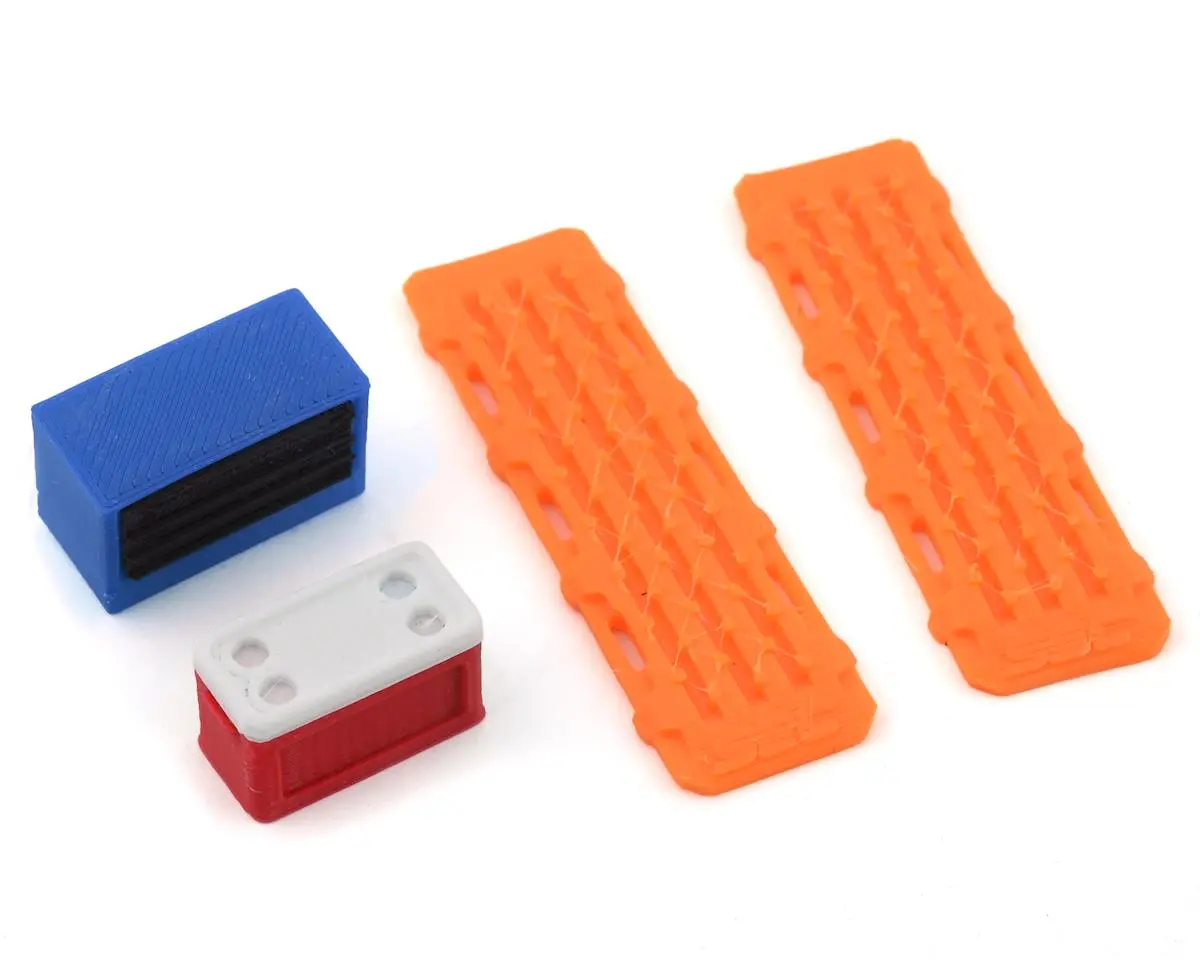 Scale By Chris 1/24 Scale Combo Pack 2 W/Blue Tool Box, Red Ice Chest, Orange Sand Ramps 1