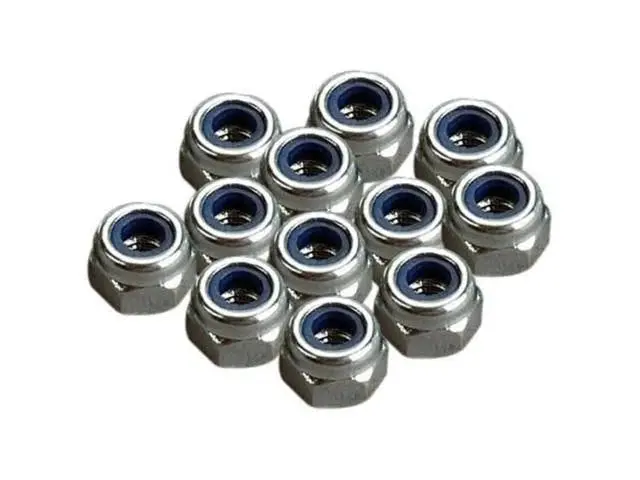 2745 3 Mm Flanged Chrome Nylon Locking Nuts 1