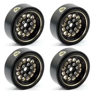 1.0" Black Brass Beadlock Crawler Wheels, For, 1/24 Axial Scx24 1