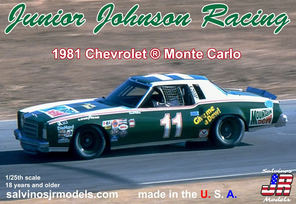 1/25 Junior Johnson Racing 1981 Chevrolet Monte Carlo, Driven By Darrell Waltrip Plastic Model Car K 1