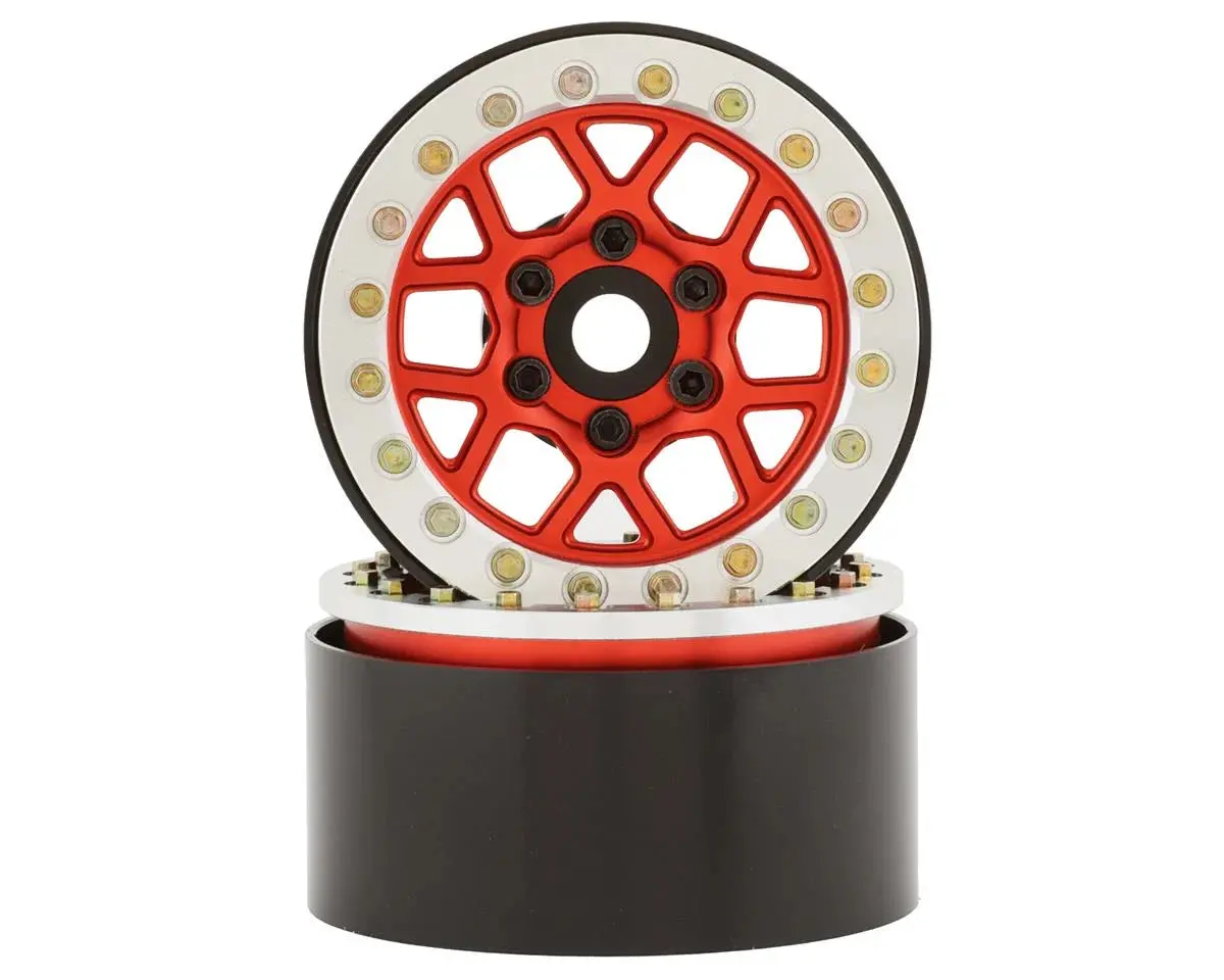 Ssd Rc 1.9"" Boxer Beadlock Wheels (Red) 1