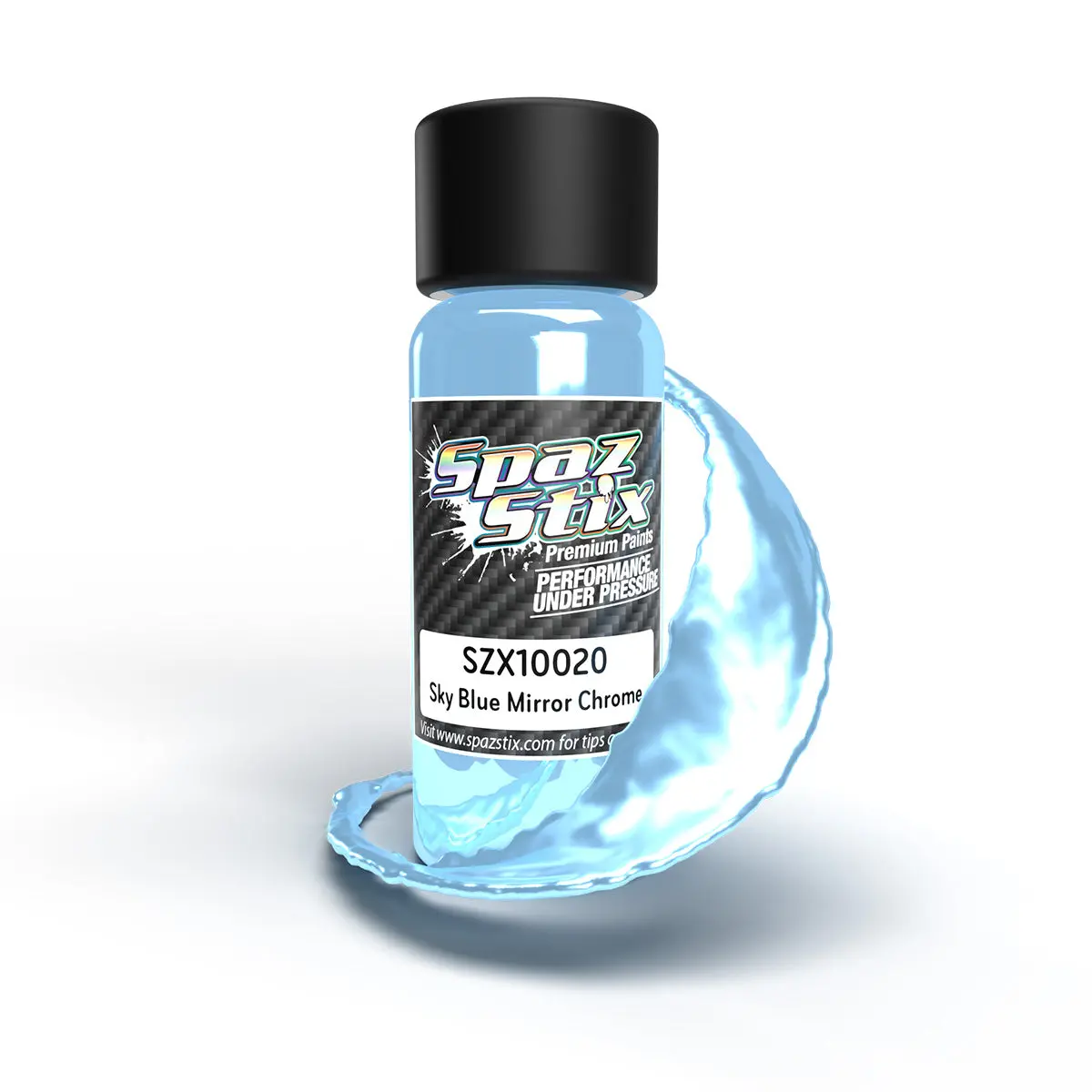 Sky Blue Mirror Chrome Airbrush Ready Paint, 2Oz Bottle 1