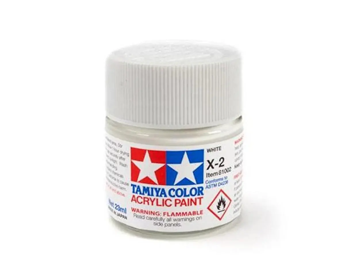Tamiya X-2 White Gloss Finish Acrylic Paint (23Ml) 1