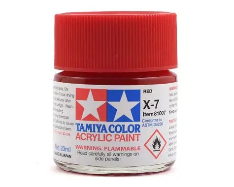 Tamiya X-7 Gloss Finish Red Acrylic Paint (23Ml) 1