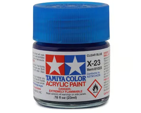 Tamiya X-23 Clear Blue Gloss Finish Acrylic Paint (23Ml) 1