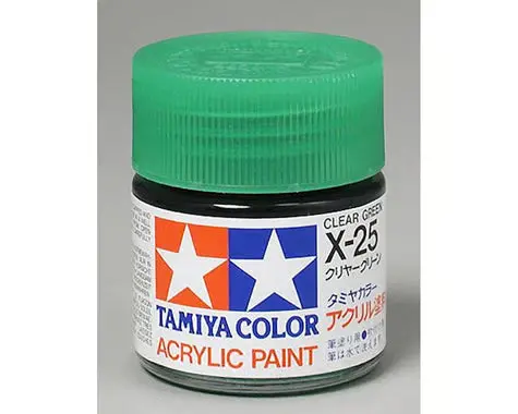 Tamiya X-25 Clear Green Gloss Finish Acrylic Paint (23Ml) 1
