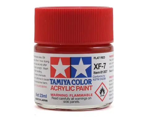 Tamiya Xf-7 Flat Red Acrylic Paint (23Ml) 1