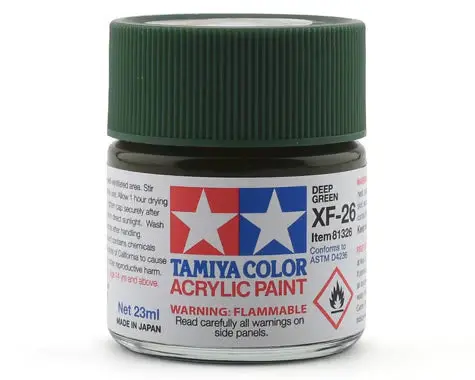 Tamiya Xf-27 Flat Black Green Acrylic Paint (23Ml) 1