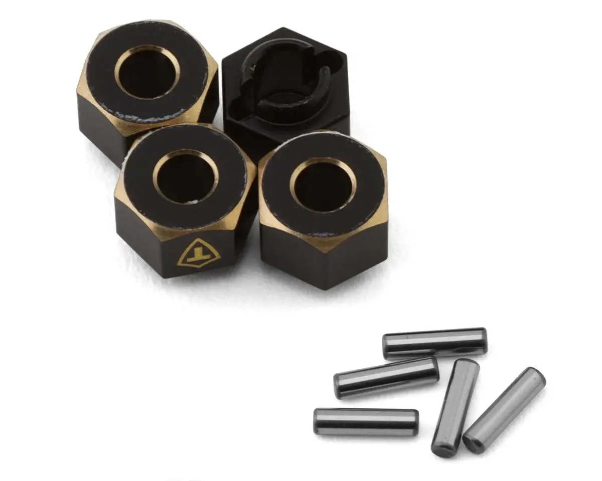 Treal Hobby Extended Brass Wheel Hub Hex For Traxxas Trx-4M (Black) (4) (1.3G) (+6Mm Offset) 1