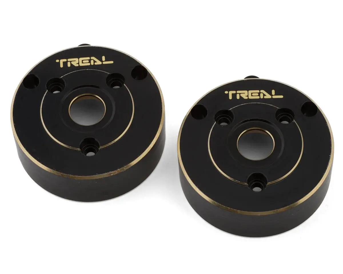 Treal Hobby Vanquish Vrd/Vs4-10 Brass Rear Portal Covers (87.05G Ea) (Black) (2) 1
