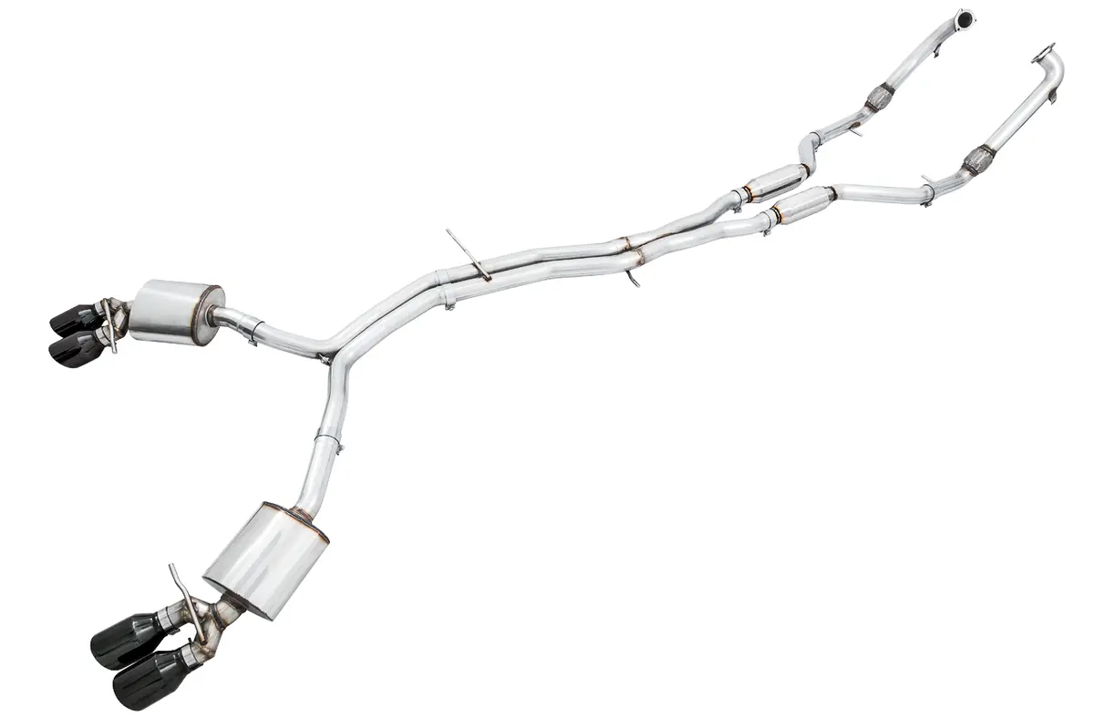 Awe Touring Edition Exhaust For Audi B9 S4 - Diamond Black 102Mm Tips 1