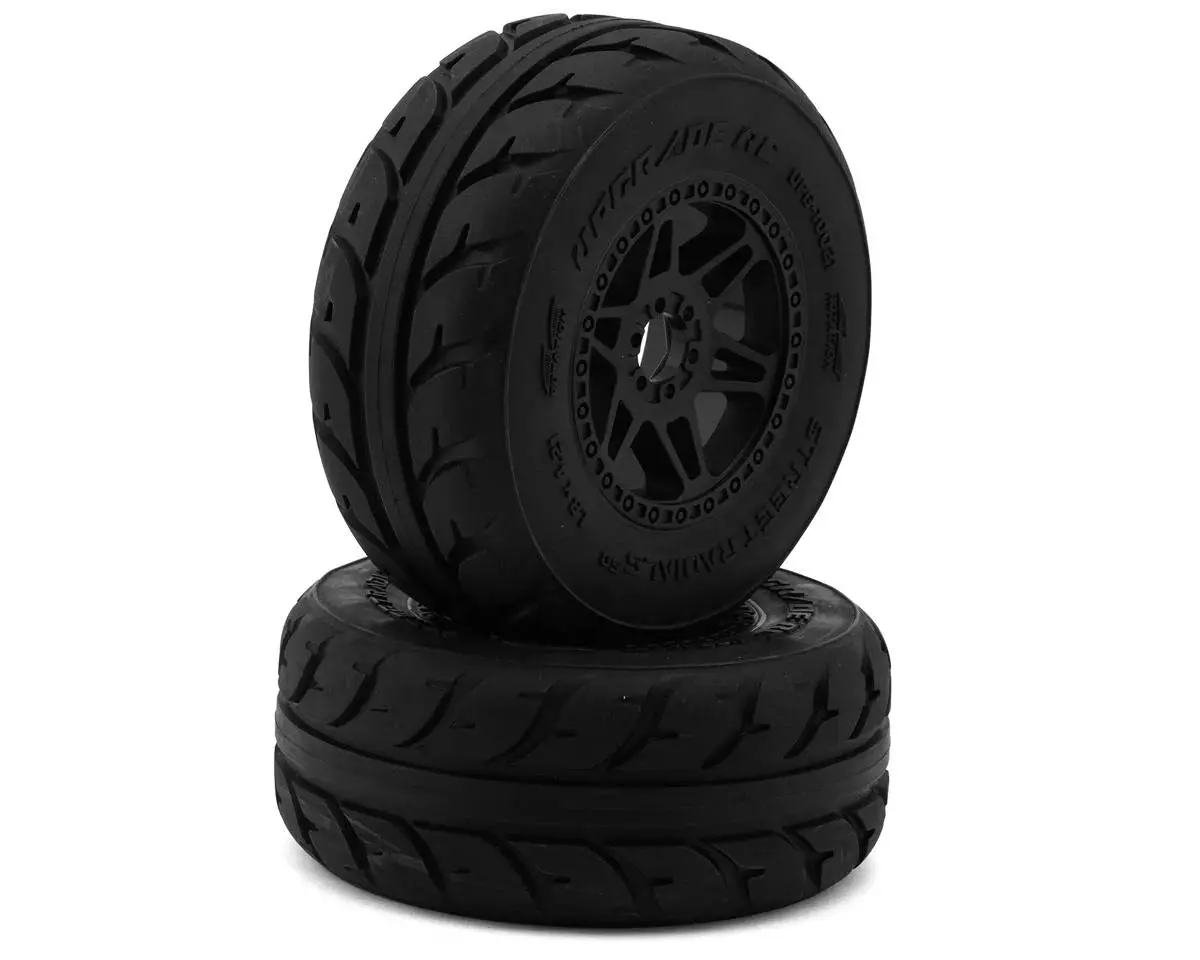 Upgrade Rc Street Radial Sc 2.2/3.0" Pre-Mounted Short Course Truck Tires (2) (17Mm/14Mm/12Mm Hex) 1