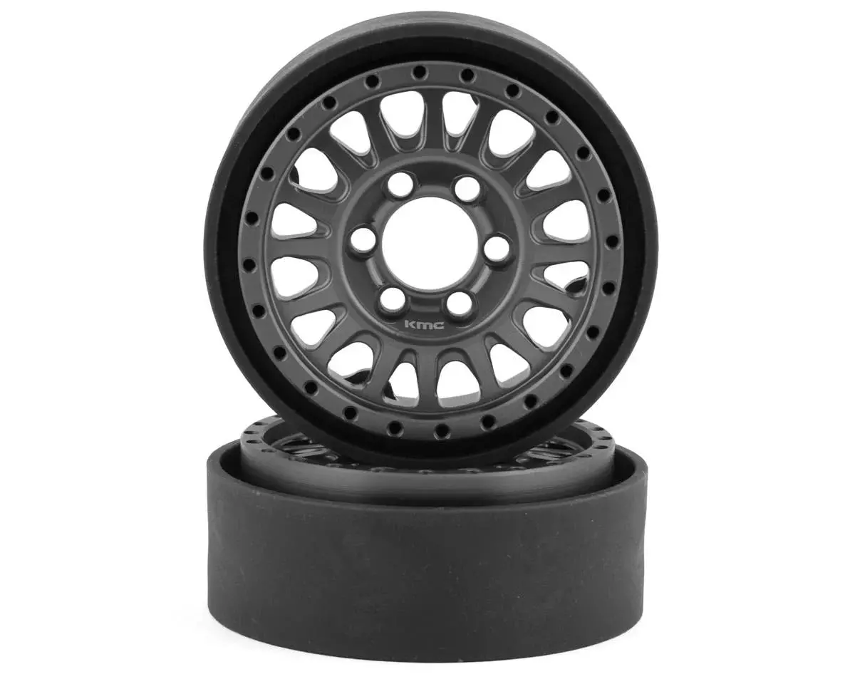 Vanquish Products Kmc Km445 Impact 1.9" Beadlock Crawler Wheels (Grey) (2) 1