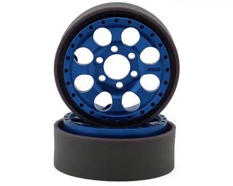 Vanquish Products Kmc Km237 Riot 1.9" Beadlock Crawler Wheels (Blue) (2) 1