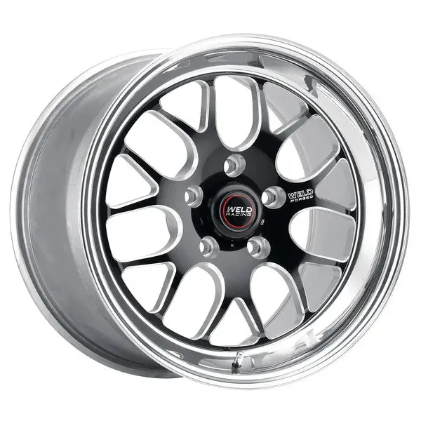 Weld Racing S77 18X8 / 5X120 Bp / Et15 / 5.1In Bs - Black Center With Polished Shell 1