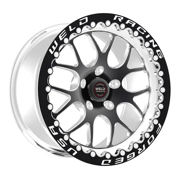 Weld Racing S77 Beadlock 15X10 / 5X120 Bp / Et51 / 7.5In Bs - Black Center With Polished Shell 1